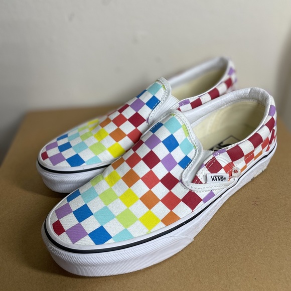 Vans Shoes - Multi Colored Checkered Vans Size 6